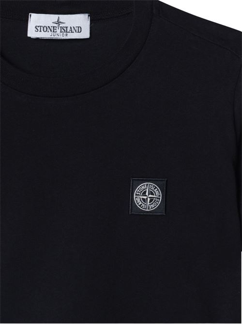 T-shirt bambino Stone Island nera con logo STONE ISLAND KIDS | 2100002S0047V0029